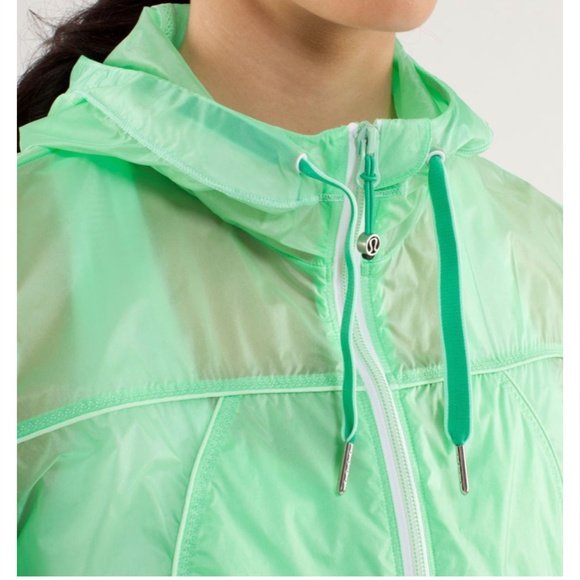 Lululemon Transparent Green Running Jacket with Hood Size 8 - Picture 14 of 15